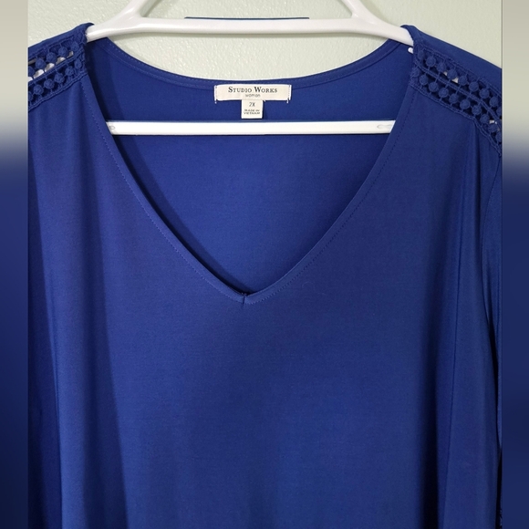 Studio Works Blue Bell Sleeve Shirt Size 2X - Picture 5 of 8